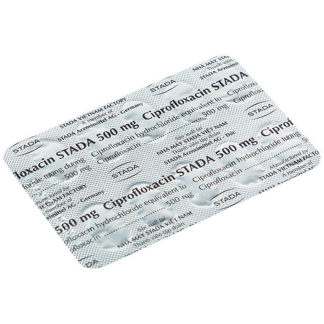 Thuốc Ciprofloxacin Stada 500mg điều trị nhiễm khuẩn nặng (10 vỉ x 10 viên)