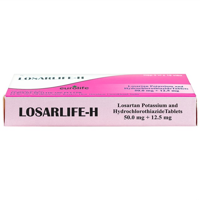 Thuốc Losarlife-H 50mg/12.5mg Eurolife điều trị cao huyết áp (3 vỉ x 10 viên)