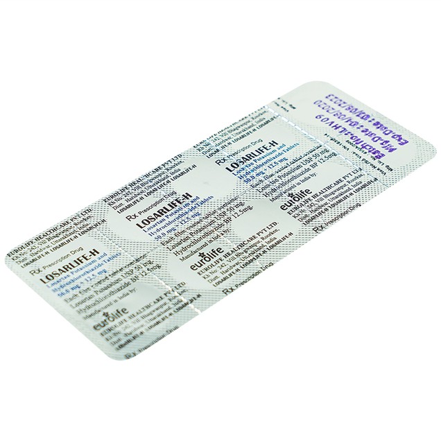 Thuốc Losarlife-H 50mg/12.5mg Eurolife điều trị cao huyết áp (3 vỉ x 10 viên)