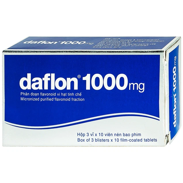 Thuốc Daflon 1000mg Servier điều trị các rối loạn tuần hoàn tĩnh mạch (3 vỉ x 10 viên)