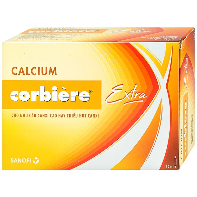 Dung dịch Calcium Corbiere Extra Sanofi bổ sung canxi (3 vỉ x 10 ống x 10ml)
