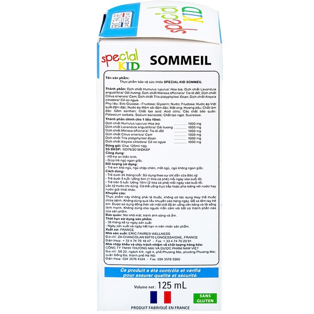 Siro Special Kid Sommeil Eric Favre Wellness hỗ trợ bé ngủ ngon giấc (125ml)