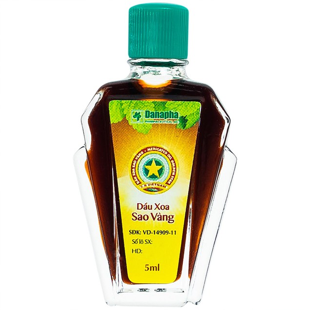 Dầu xoa Sao Vàng Danapha giảm nhức đầu, chóng mặt, cảm lạnh (5ml)
