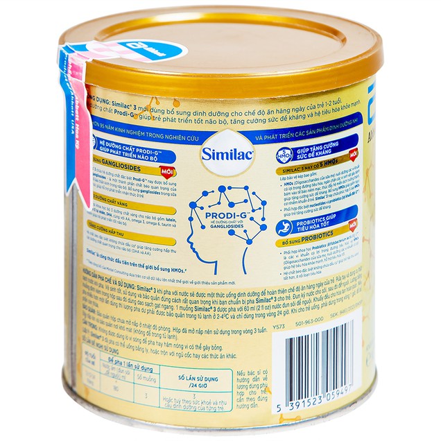 Sữa bột Abbott Similac 3 tăng đề kháng, phát triển não bộ cho trẻ 1-2 tuổi (400g)