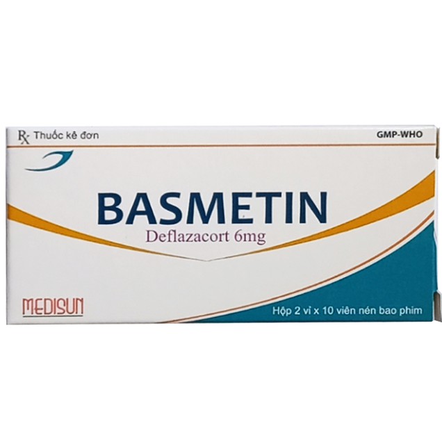 Thuốc Basmetin 6mg Medisun hỗ trợ điều trị hen, viêm khớp (2 vỉ x 10 viên)