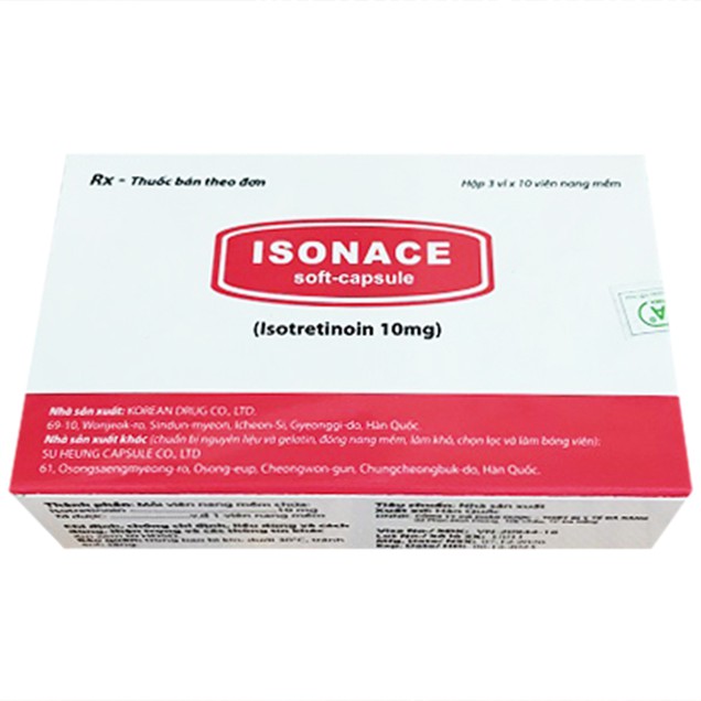 Thuốc Isonace 10mg Korea Drug điều trị mụn trứng cá (30 viên)