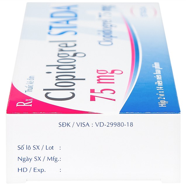 Thuốc Clopidogrel Stada 75mg dùng cho người nhồi máu cơ tim (2 vỉ x 14 viên)