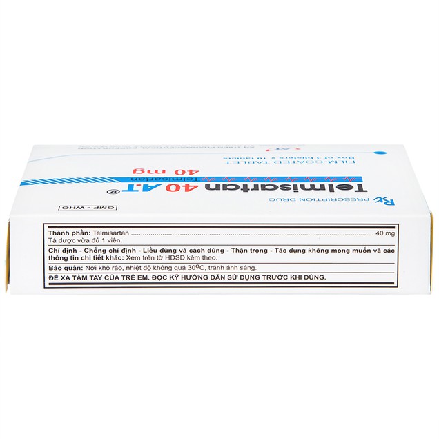 Thuốc Telmisartan 40mg A.T An Thiên điều trị tăng huyết áp (3 vỉ x 10 viên)