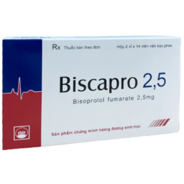 Thuốc Biscapro 2,5mg hỗ trợ điều trị tăng huyết áp (2 vỉ x 14 viên)