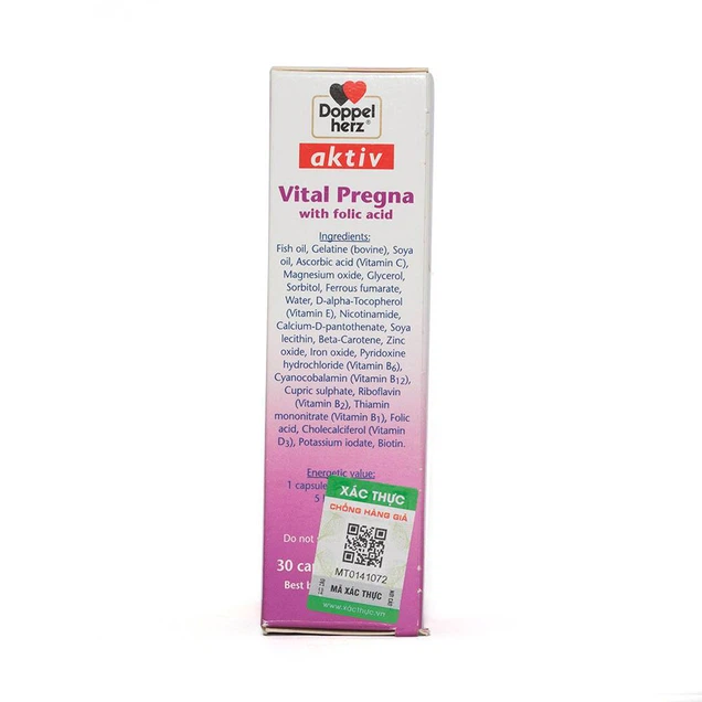 Viên uống Aktiv Vital Pregna bổ sung vitamin cho bà bầu (30 viên)