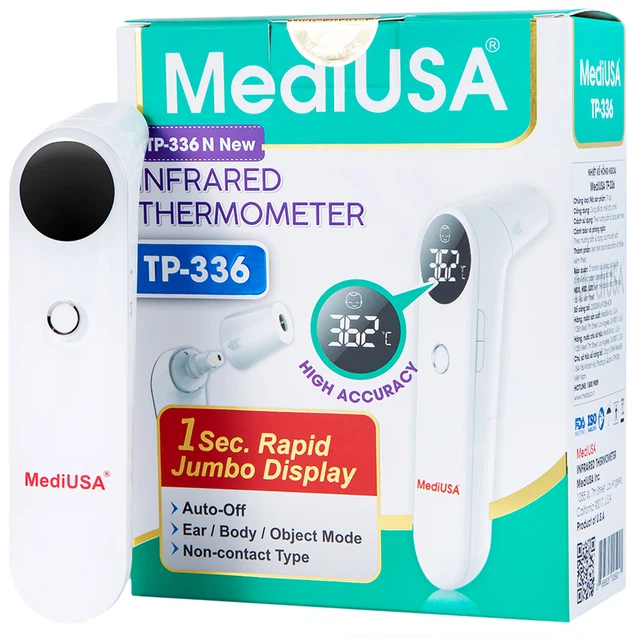 Nhiệt kế hồng ngoại MediUSA Infrared Thermometer TP-336N New hỗ trợ đo nhiệt độ cơ thể