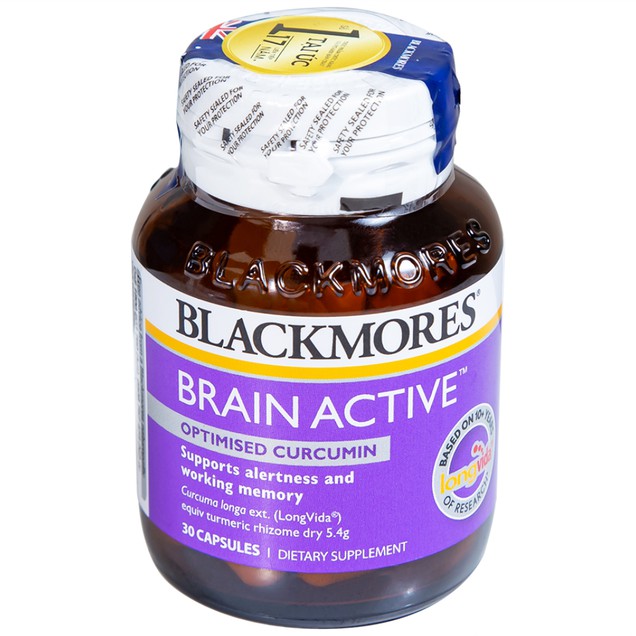 Viên uống Blackmores Brain Active hỗ trợ cải thiện trí nhớ, suy nhược thần kinh (30 viên)