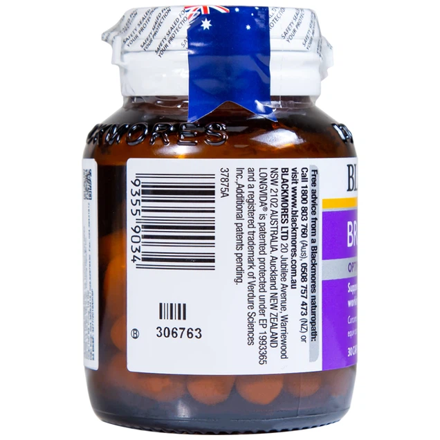 Viên uống Blackmores Brain Active hỗ trợ cải thiện trí nhớ, suy nhược thần kinh (30 viên)