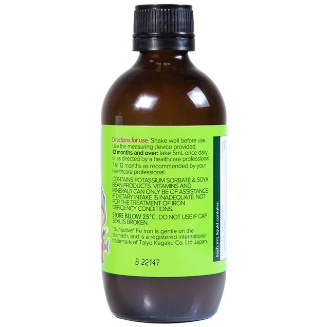 Siro Brauer Kids Liquid Iron With Vitamin B bổ sung sắt và vitamin B (200ml)