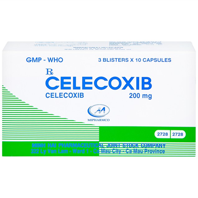 Thuốc Celecoxib 200mg Mipharmco hỗ trợ giảm đau và kháng viêm (30 viên)
