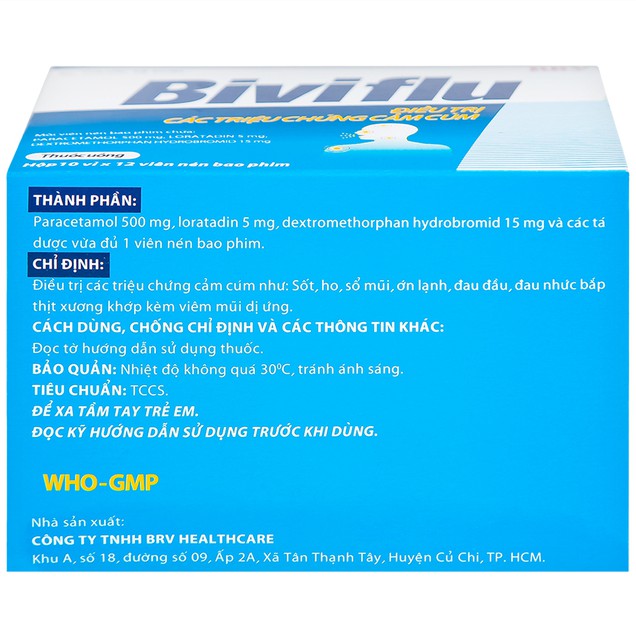 Thuốc Biviflu BRV điều trị các triệu chứng cảm cúm (120 viên)