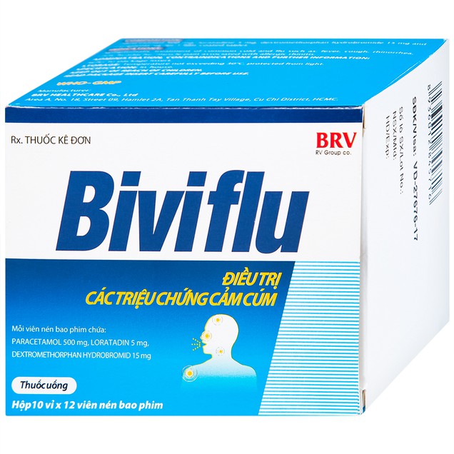 Thuốc Biviflu BRV điều trị các triệu chứng cảm cúm (120 viên)