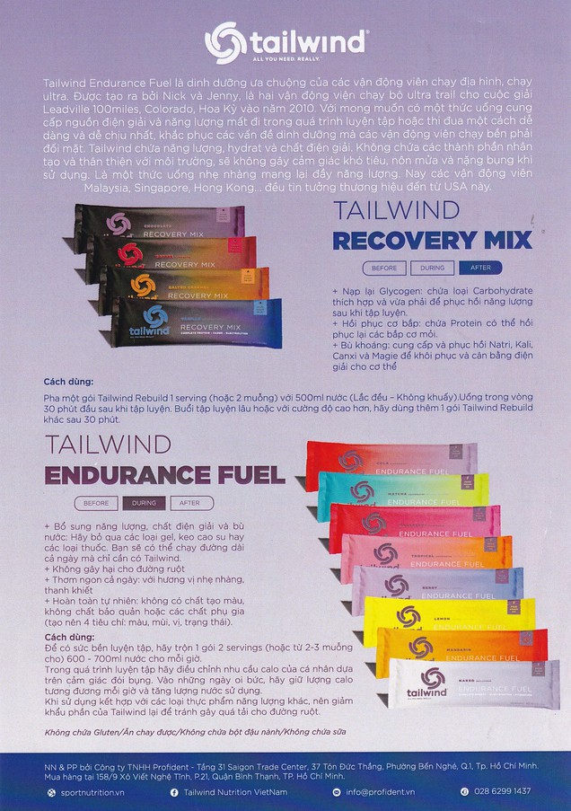 Bột năng lượng Recovery Mix Tailwind Chocolate phục hồi năng lượng sau khi luyện tập (61g)