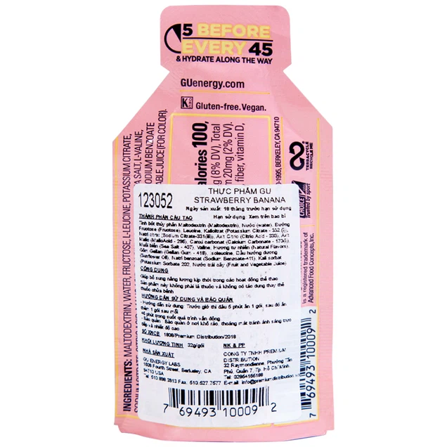 Gel GU Energy Gel Strawberry Banana cung cấp dinh dưỡng và năng lượng (32g)