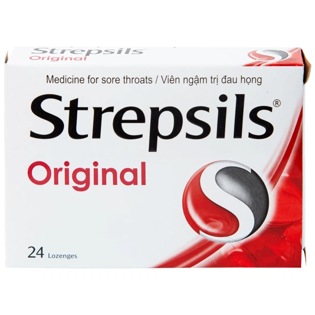 Viên ngậm Strepsils Original Reckitt đỏ điều trị đau họng (24 viên)