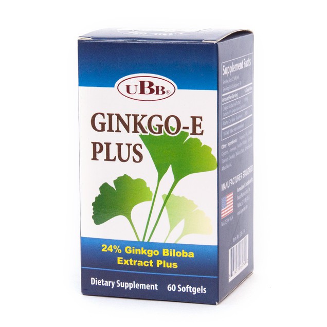 Viên uống Ginkgo E Plus UBB bổ não, hỗ trợ điều trị suy giảm trí nhớ (60 viên)