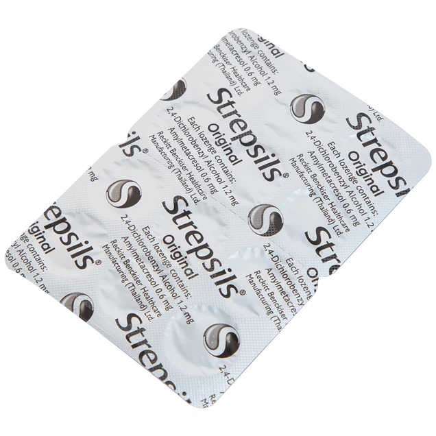 Viên ngậm Strepsils Original Reckitt đỏ điều trị đau họng (24 viên)
