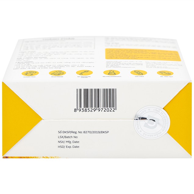 Viên sủi Scurma Fizzy Nano Curcumin cải thiện triệu chứng trào ngược dạ dày, viêm loét dạ dày tá tràng (20 viên)