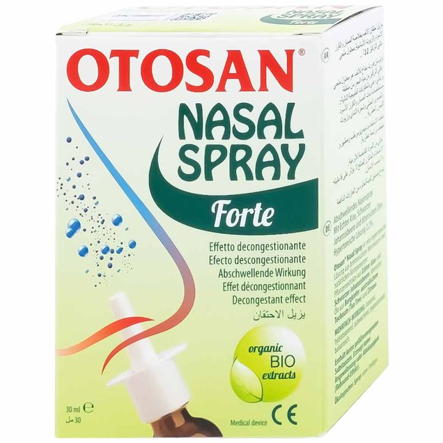 Dung dịch xịt mũi người lớn Otosan Nasal Spray Forte hỗ trợ điều trị viêm mũi, viêm xoang (30ml)