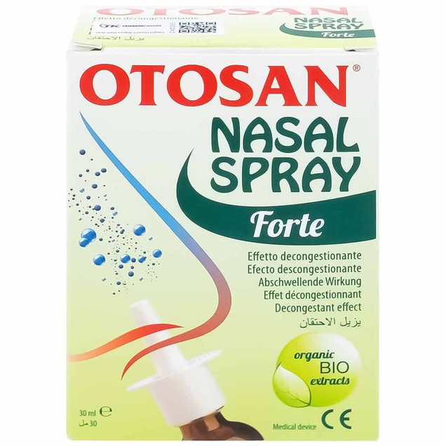 Dung dịch xịt mũi người lớn Otosan Nasal Spray Forte hỗ trợ điều trị viêm mũi, viêm xoang (30ml)