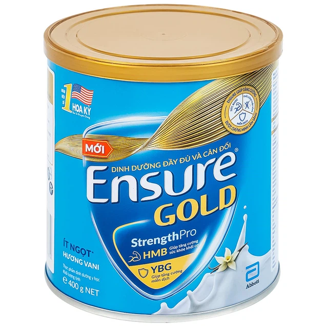 Sữa Abbott Ensure Gold StrengthPro hương Vani ít ngọt phục hồi và tăng cường sức khỏe (400g)