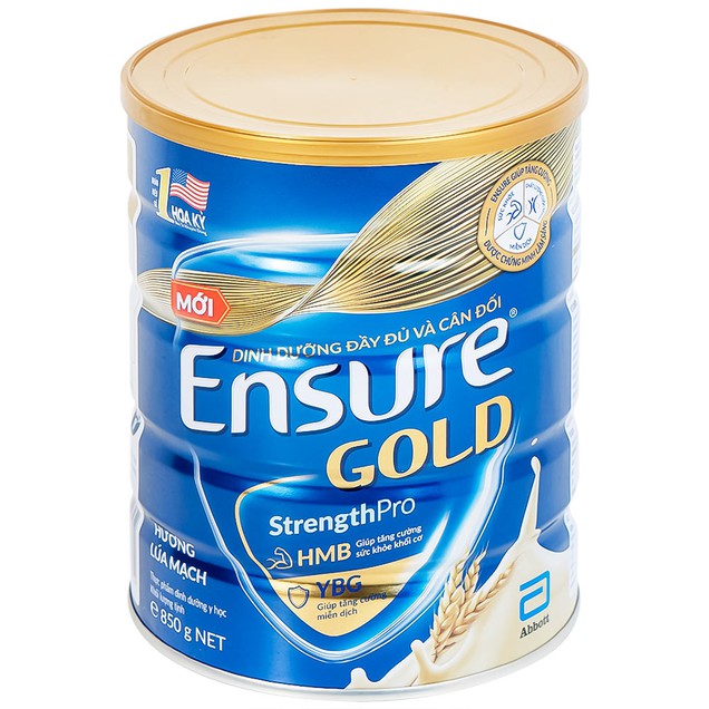 Sữa Abbott Ensure Gold StrengthPro hương lúa mạch phục hồi và tăng cường sức khỏe (850g)