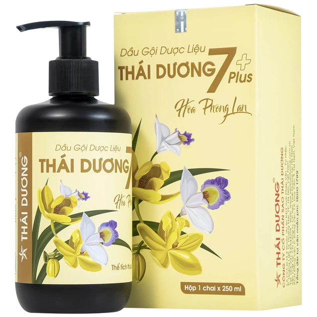 Dầu gội dược liệu Thái Dương 7 Plus Hoa Phong Lan trị ngứa, rụng tóc (250ml)