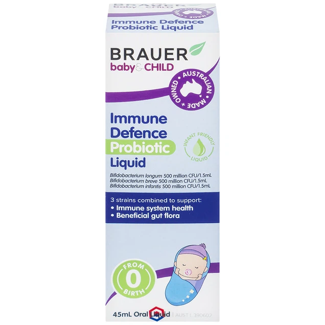 Siro Brauer Baby & Child Immune Defence Probiotic Liquid bổ sung lợi khuẩn cho bé (45ml)