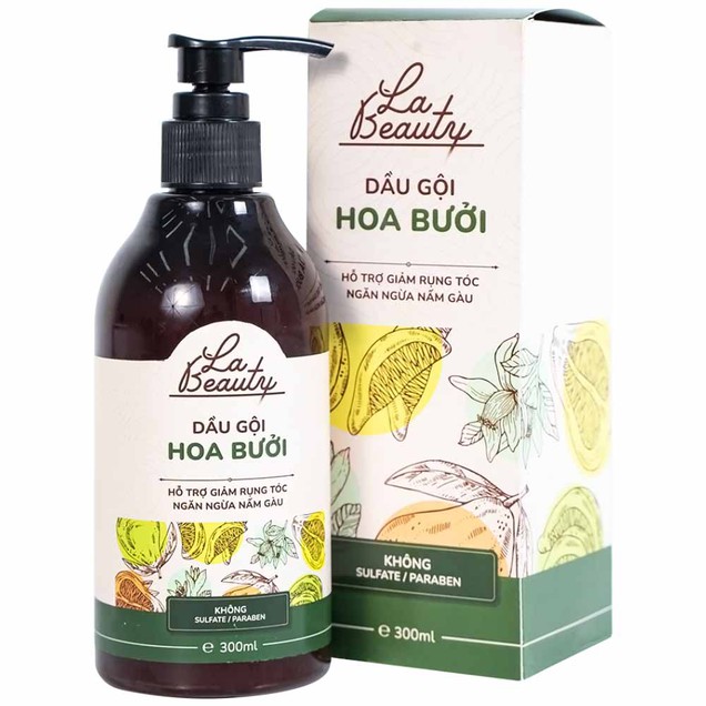 Dầu gội hoa bưởi La Beauty hỗ trợ giảm gãy rụng, kích thích mọc tóc (300ml)