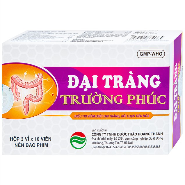 Thuốc Đại Tràng Trường Phúc hỗ trợ điều trị viêm loét đại tràng, rối loạn tiêu hóa, tiêu chảy (3 vỉ x 10 viên)