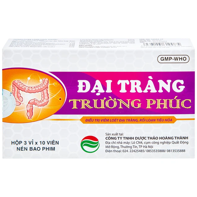Thuốc Đại Tràng Trường Phúc hỗ trợ điều trị viêm loét đại tràng, rối loạn tiêu hóa, tiêu chảy (3 vỉ x 10 viên)