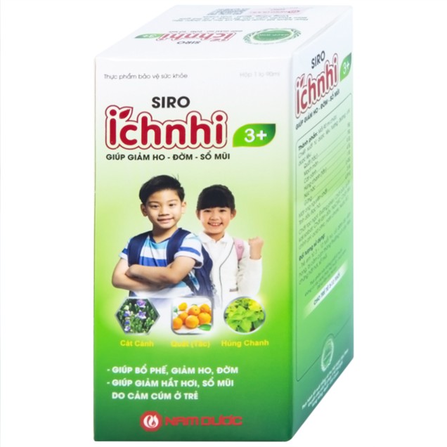 Siro Ho Cảm Ích Nhi 3+ Nam Dược hỗ trợ giải cảm, giảm ho, tiêu đờm (90ml)