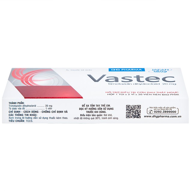 Thuốc Vastec 20mg DHG điều trị đau thắt ngực ổn định (2 vỉ x 30 viên)