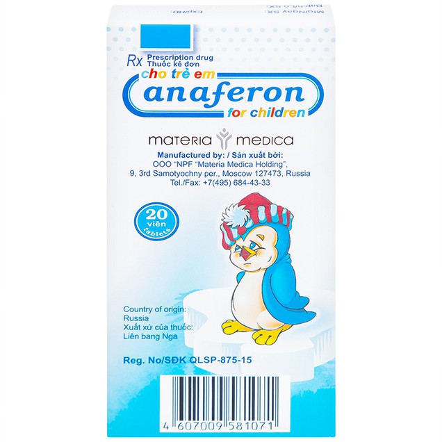 Thuốc Anaferon For Children Materia điều trị và dự phòng nhiễm virus (20 viên)