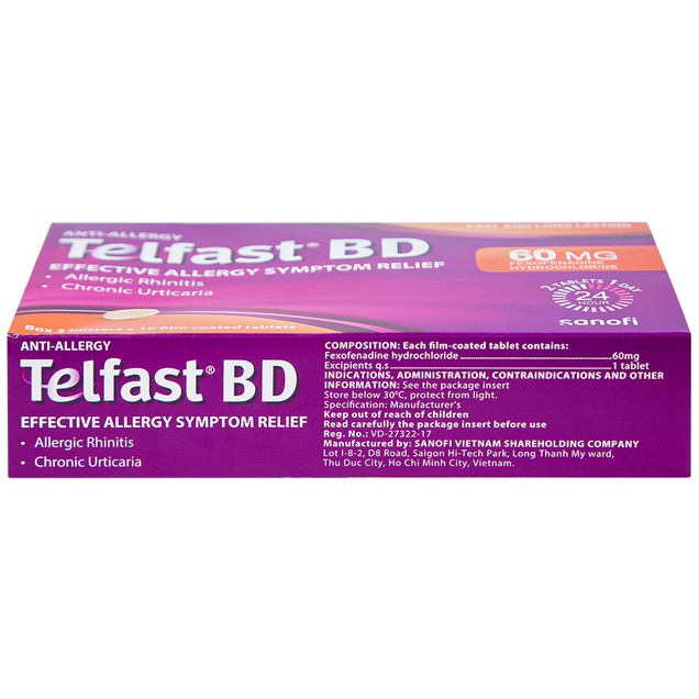 TELFAST BD 60MG SANOFI 3X10