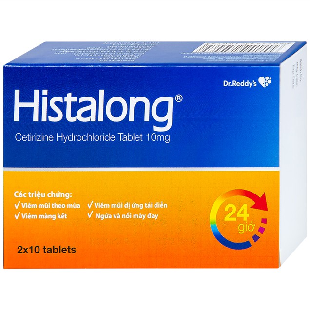 Thuốc Histalong 10mg Dr. Reddy điều trị viêm mũi theo mùa (2 vỉ x 10 viên)