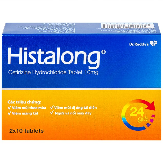 Thuốc Histalong 10mg Dr. Reddy điều trị viêm mũi theo mùa (2 vỉ x 10 viên)