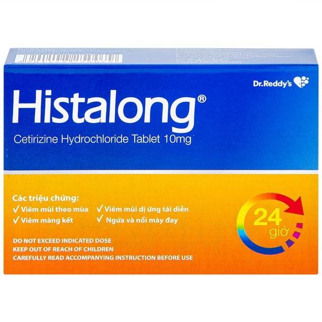Thuốc Histalong 10mg Dr. Reddy điều trị viêm mũi theo mùa (2 vỉ x 10 viên)