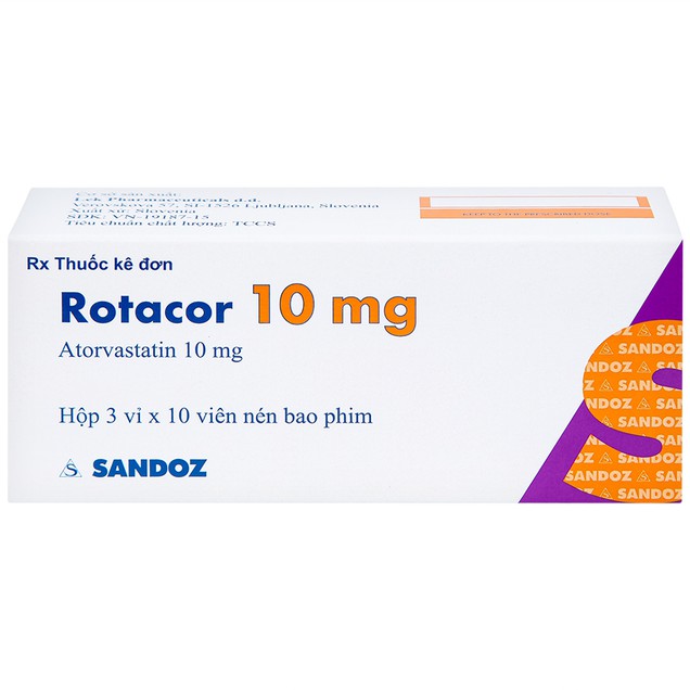 Thuốc Rotacor 10mg Sandoz hỗ trợ chế độ ăn kiêng (3 vỉ x 10 viên)