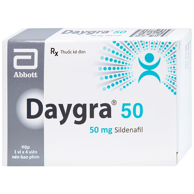 Thuốc Daygra 50mg Abbott điều trị rối loạn cương dương (1 vỉ x 4 viên)