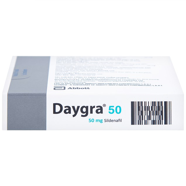 Thuốc Daygra 50mg Abbott điều trị rối loạn cương dương (1 vỉ x 4 viên)
