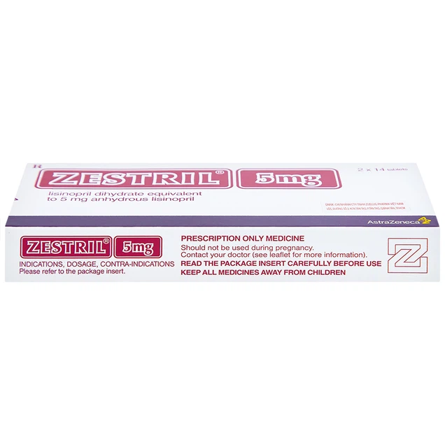 Thuốc Zestril 5mg AstraZeneca điều trị suy tim có triệu chứng (2 vỉ x 14 viên)