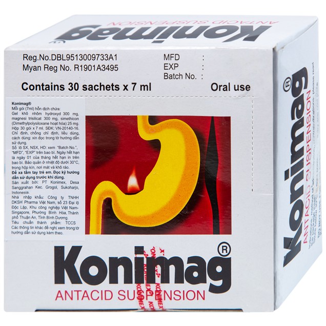Gel uống Konimag PT Konimex giảm triệu chứng khó chịu ở dạ dày (30 gói x 7ml)