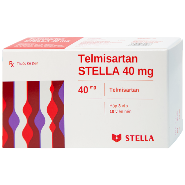 Thuốc Telmisartan Stella 40mg điều trị, phòng ngừa bệnh tim mạch (3 vỉ x 10 viên)