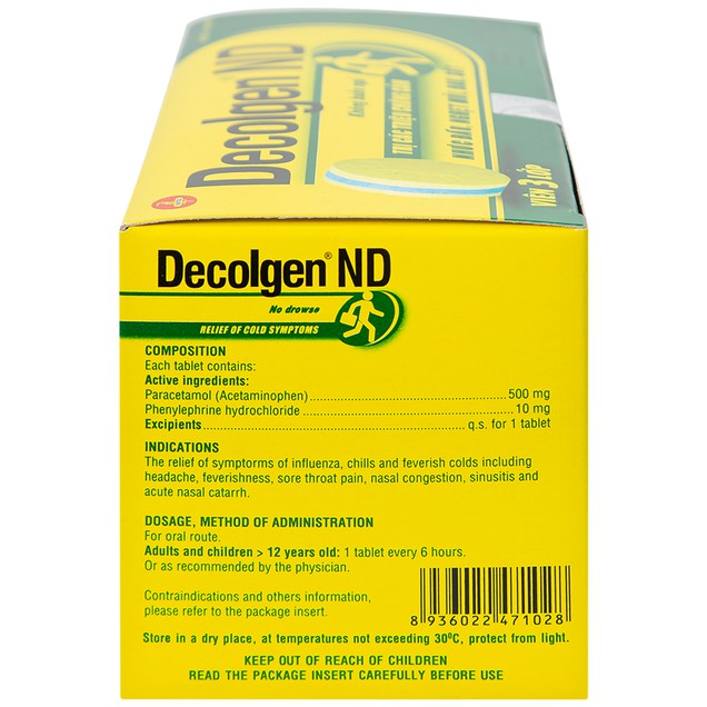 Thuốc Decolgen ND United hỗ trợ trị cảm, viêm xoang (25 vỉ x 4 viên)